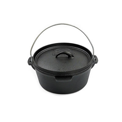 El OEM pre sazonó el Cookware del arrabio fijado para acampar