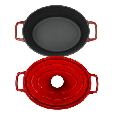 Cazuela oval modificada para requisitos particulares del revestimiento esmaltado de la cazuela del arrabio con la tapa