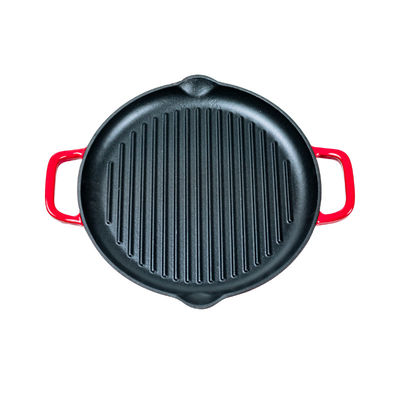 La parrilla modificada para requisitos particulares Pan Enamel Coating With Two del top de la estufa dirige