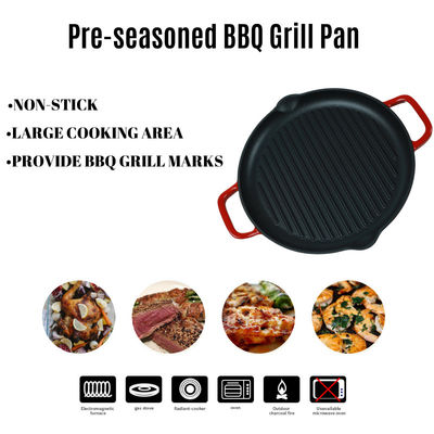 La parrilla modificada para requisitos particulares Pan Enamel Coating With Two del top de la estufa dirige