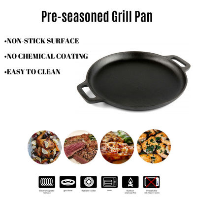 Cacerola pre sazonada de la parrilla del arrabio del sartén los 30/35cm del arrabio