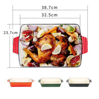 arrabio de los 27*24*4.5cm que fríe la bandeja del horno del arrabio de Pan Heavy Duty Enamel Coating