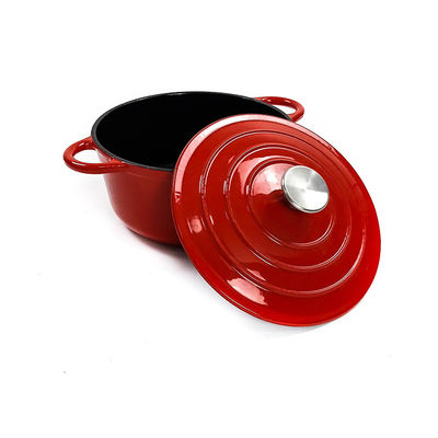 El revestimiento esmaltado las manijas holandesas de Oven Chemical Free With Two del arrabio