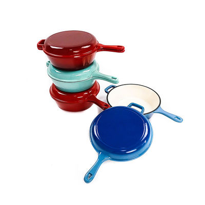 El SGS de BSCI esmaltó el Cookware Pan Lid And Stew Pot 2 del arrabio en 1
