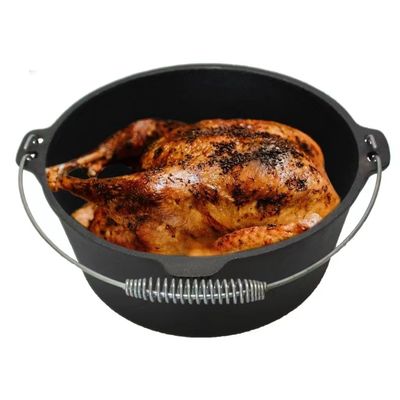 El horno de campo del hierro de Matt Black Pre Seasoned Cast 2 cuartos de galón de fácil mantiene