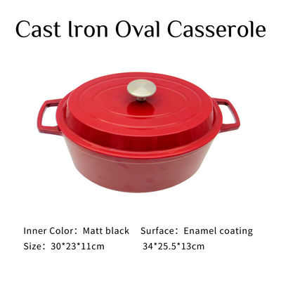 Cazuela oval modificada para requisitos particulares del revestimiento esmaltado de la cazuela del arrabio con la tapa