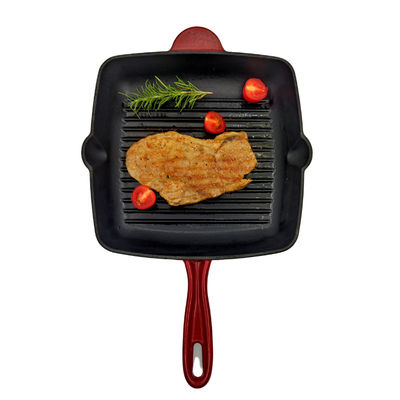 9 pulgadas Duracast esmaltaron la parrilla Pan With Long Handle del arrabio
