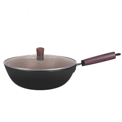 No manija de madera de Pan Good Heat Retention With del wok chino del palillo