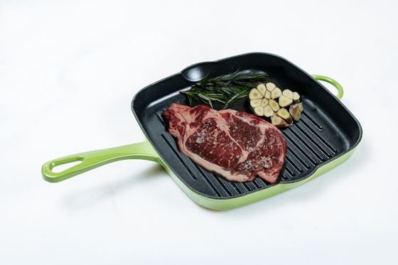 9 pulgadas Duracast esmaltaron la parrilla Pan With Long Handle del arrabio