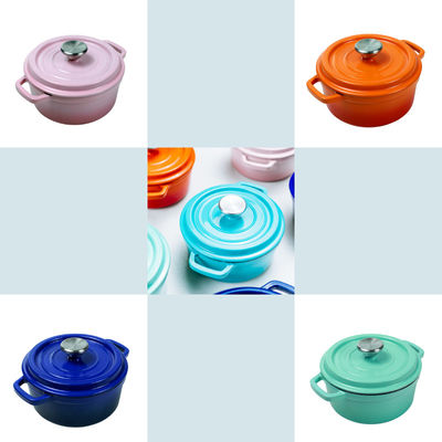 estilo clásico del horno holandés de Oven Enamel Covered Round Dutch del arrabio de los 20cm