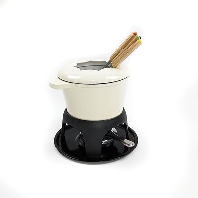 El palillo del pote de la &quot;fondue&quot; del arrabio del queso del OEM no esmalta completamente inferior
