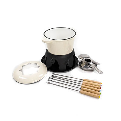 El palillo del pote de la &quot;fondue&quot; del arrabio del queso del OEM no esmalta completamente inferior