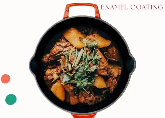 No el palillo esmaltó la sartén del arrabio fríe a Pan With Handles