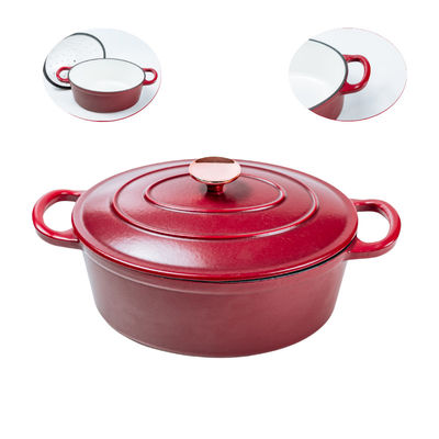 Horno 4,5/7,2 cuartos de galón de Matt Red Cast Iron Dutch para la estufa de la inducción