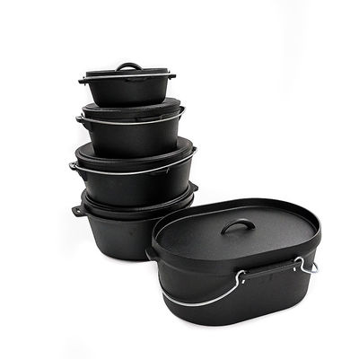Cacerola resistente los 36.5X29.5X14.3CM Matt Black Interior del arrabio del rasguño