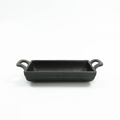 Cacerola de fritura rectangular doble del sartén el 15.3*7.7cm del arrabio de la manija