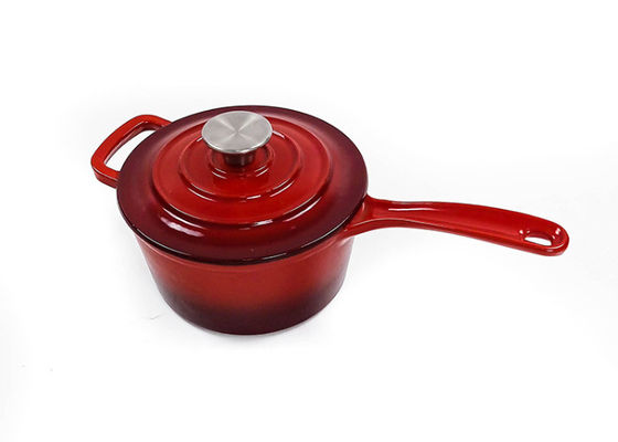Esmalte amistoso del cazo del arrabio de Eco el 19cm cubierto con la tapa
