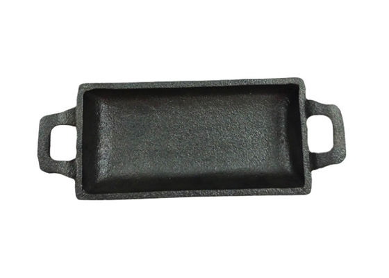Cacerola de fritura rectangular doble del sartén el 15.3*7.7cm del arrabio de la manija