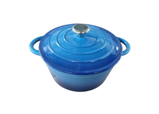 Plato azul de la cazuela del esmalte con la tapa para toda la estufa 3.8/5/5.3kg