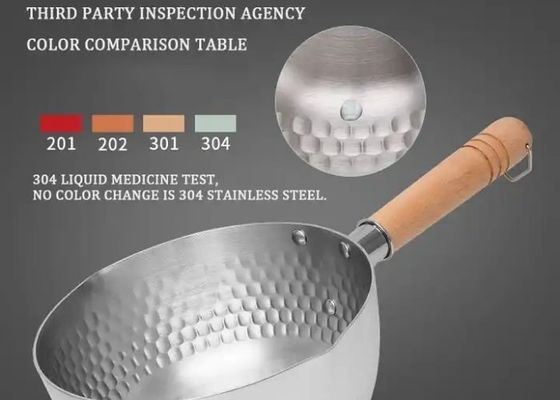 el Cookware de acero inoxidable de los 20/22cm fija el cazo de acero inoxidable 304 con la tapa de cristal