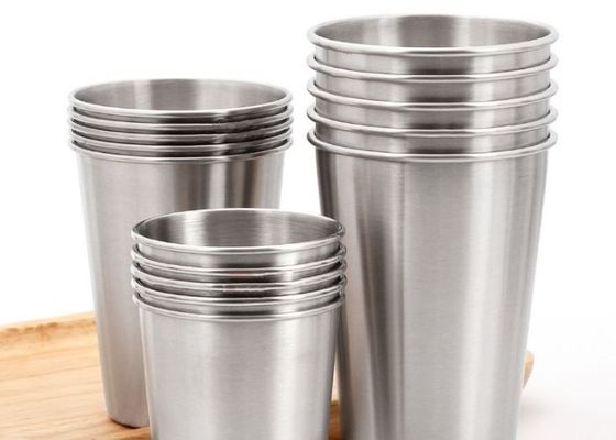 Cuatom plata 304 de acero inoxidable de las tazas de los conjuntos de lavaplatos seguro a prueba de arañazos