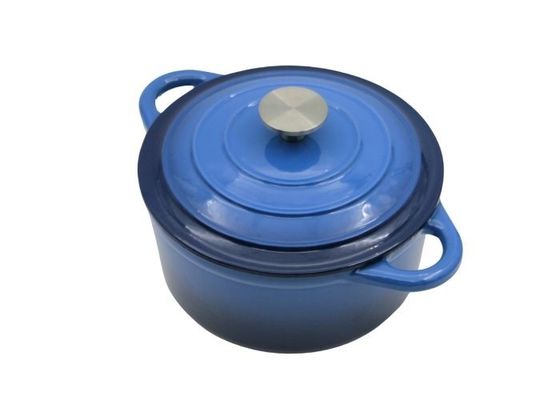 Plato azul de la cazuela del esmalte con la tapa para toda la estufa 3.8/5/5.3kg
