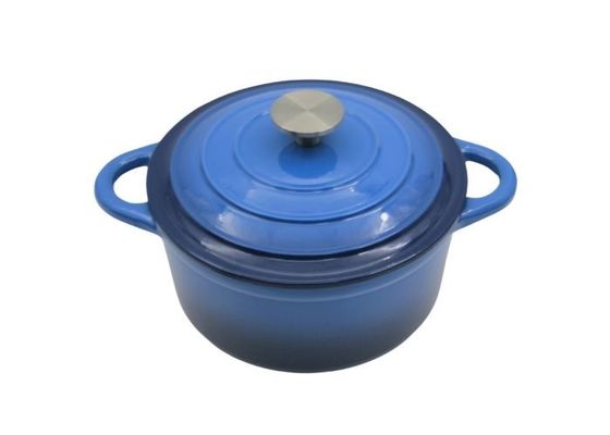 Plato azul de la cazuela del esmalte con la tapa para toda la estufa 3.8/5/5.3kg