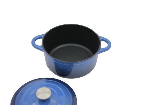 Plato azul de la cazuela del esmalte con la tapa para toda la estufa 3.8/5/5.3kg