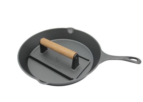 Sartén redonda del arrabio Pre-sazonada: Perfeccione para la cocina casera y al aire libre asando a la parrilla 10 pulgadas/12 pulgadas