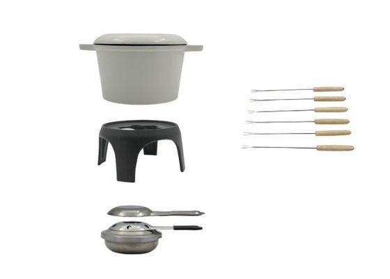 El palillo del pote de la &quot;fondue&quot; del arrabio del queso del OEM no esmalta completamente inferior