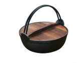 18/20/27 tapa holandesa de Oven Pre Seasoned With Wooden del arrabio del cm