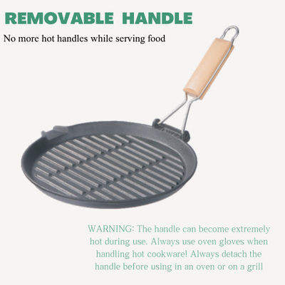 plancha 10inch de la parrilla del arrabio de los 27cm con la manija plegable ISO9001
