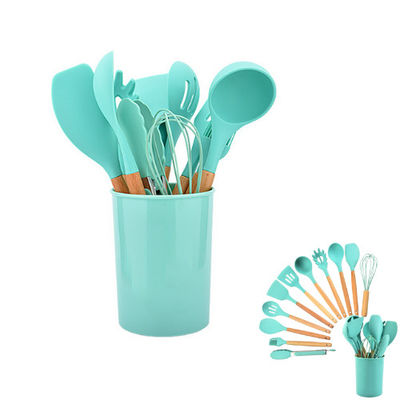 Utensilios modificados para requisitos particulares de la cocina del silicón de los accesorios del Cookware de la cocina con el tenedor