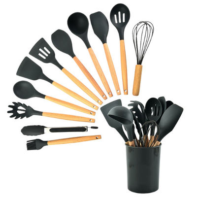 Utensilio antiadherente de los accesorios del Cookware de la cocina fijado con la manija larga