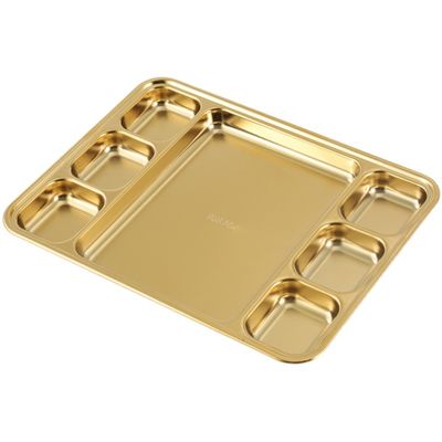 Placas metálicas de acero inoxidable rectangulares divididas para cenar