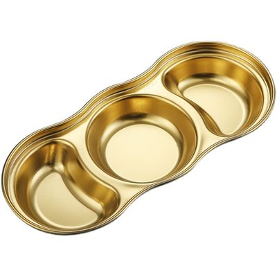 Salsa de condimento dividida plato de inmersión de acero inoxidable OEM y ODM para restaurante en casa