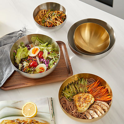 El Cookware de acero inoxidable superior fija los cuencos para la porción de mezcla y Snacking