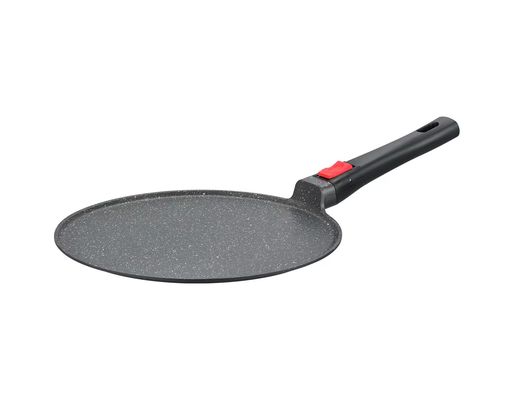 Plato profundo grande Aluminumpot los 28cm con el negro de cristal de la tapa