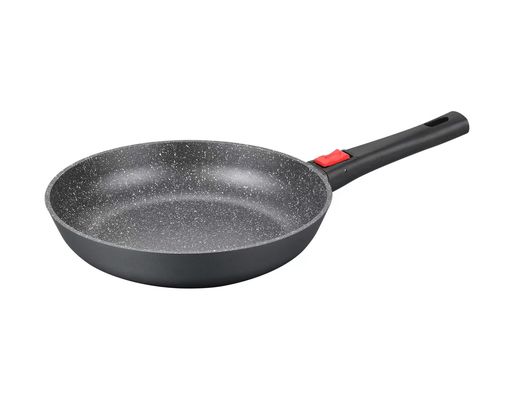 Plato profundo grande Aluminumpot los 28cm con el negro de cristal de la tapa