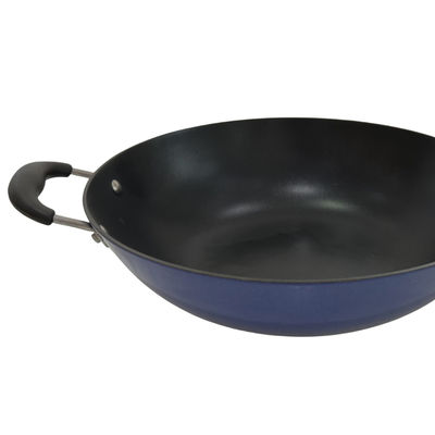 Wok chino de la sartén superior del arrabio 13Inch con la tapa y no el palillo de cristal moderados