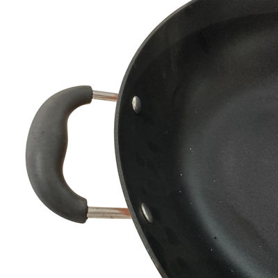 Wok chino de la sartén superior del arrabio 13Inch con la tapa y no el palillo de cristal moderados