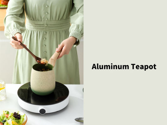 Palillo de aluminio listo de la tetera de la inducción no con la manija desmontable y la tapa de cristal