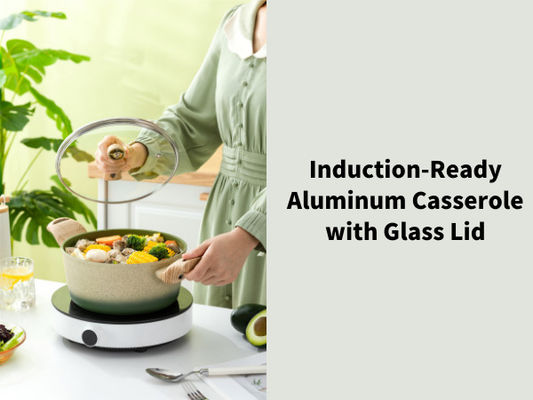 Cazuela de aluminio resistente con no el interior del palillo