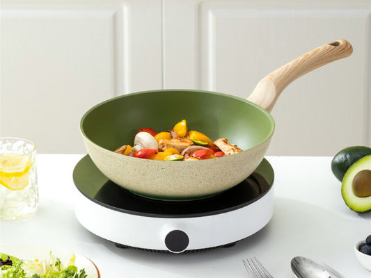 Wok de aluminio superior Pan With Durable Loop Handles