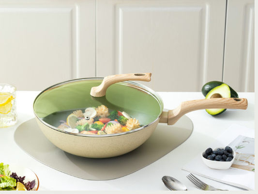 Wok de aluminio superior Pan With Durable Loop Handles