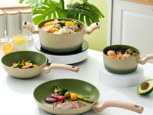 El ODM no pega el sistema de aluminio 5Piece del Cookware con las manijas desmontables