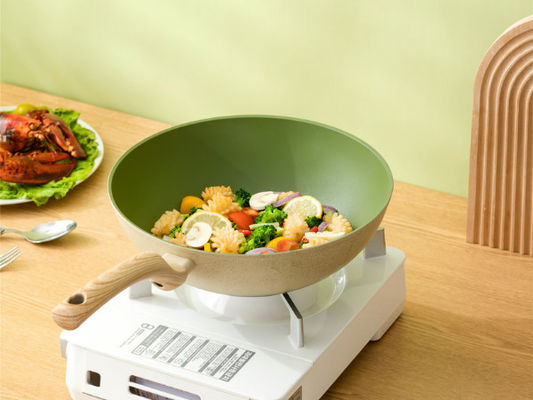 Wok de aluminio superior Pan With Durable Loop Handles