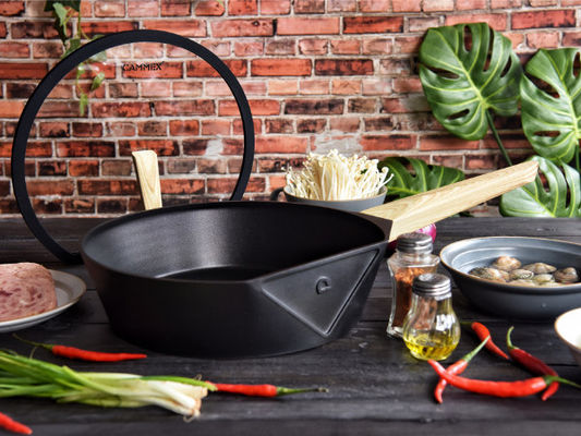 Cookware de aluminio 11Inch que fríe la base de acero de Pan Heavy Duty With Stainless