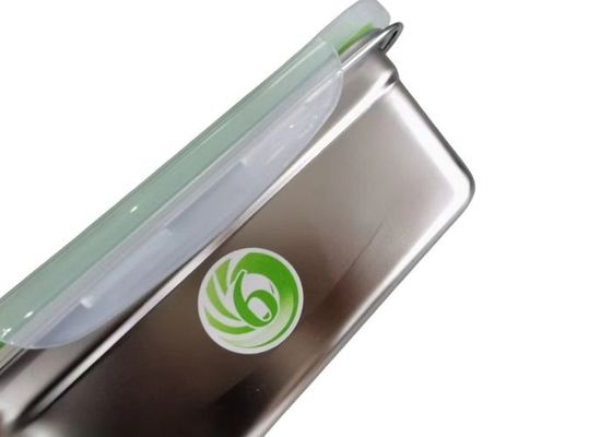 Contenedor de acero inoxidable reutilizable con tapa de plástico transparente de 18 cm