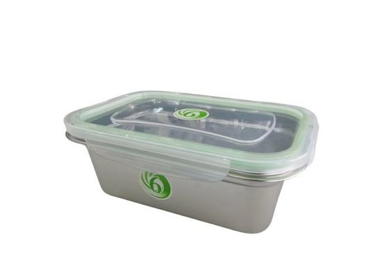 Contenedor de acero inoxidable reutilizable con tapa de plástico transparente de 18 cm